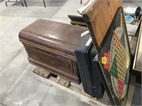 Briefcase, cutting board,wood sewing machine cover