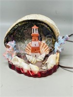 vintage shell & lighthouse accent lamp