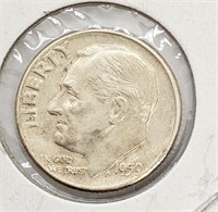 1959 United States Silver 10-Cent Dime Coin