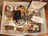 Entire flat full of miscellaneous jewelry: pins,