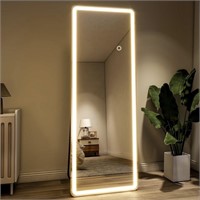 SE6068 LED Rectangle Floor Mirror,White, 64" x 21"