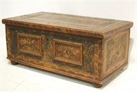 19th cent. Scandinavian hand painted  chest ca1806