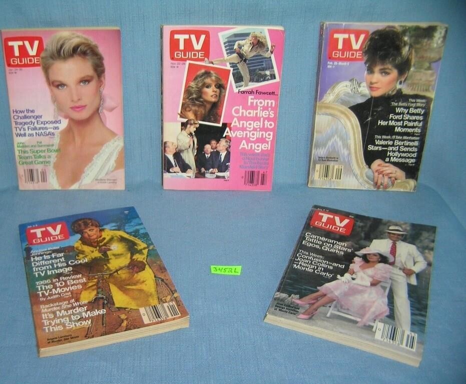 Group of vintage TV Guides