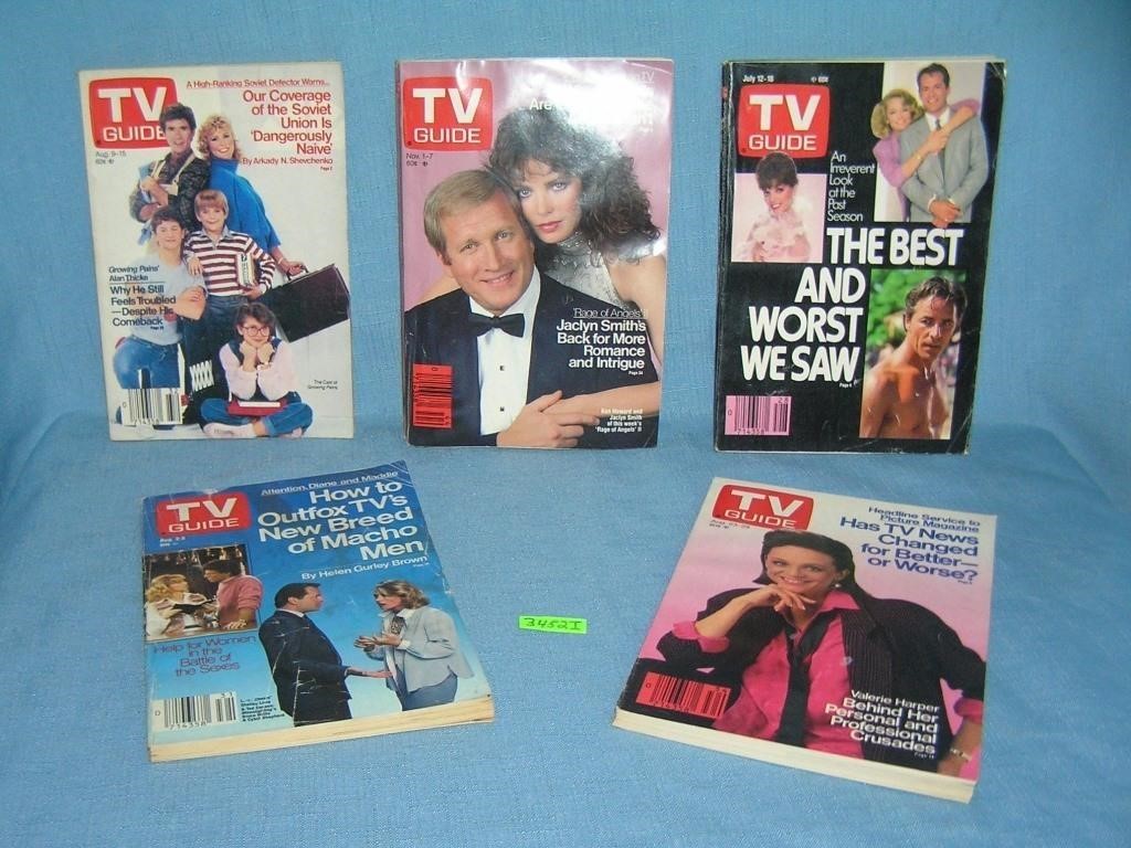 Group of vintage TV Guides