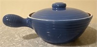 UHL Pottery Number 196 Blue Lidded Bean Pot