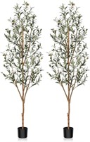 Kazeila Artificial Olive Tree 6ft Tall Faux Silk