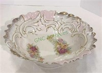 Victorian style bowl with floral and gold accent