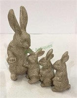 Trio of babies with mama bunny rabbits composite