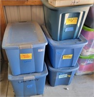 (5) Assorted Totes w/ Lids (empty)