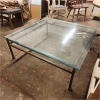 Glass & metal coffee table