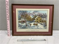 American Homestead Winter Framed Print 19x14 1/2