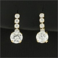 CZ Drop Earrings in 14k Yellow Gold