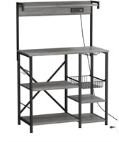 Walsunny Kitchen Bakers Rack with Power Outlet,