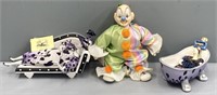 Porcelain Lounge Dolls & Clown Lot Collection