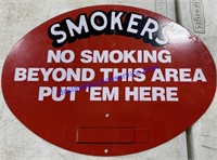 Smokers Metal Sign (13x10)