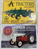 1 Ford Farming Tin Sign And 1 John Deere The New