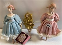 3 Porcelain Ballerinas (see photo)