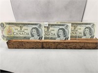 3-1973 ONE DOLLAR BILLS IN SEQUENCE