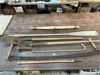 2-Person Saw, Long Handled Tools, Oar, More