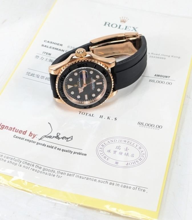 (2)Rose Gold-Plated Rolex Yacht-Master Inspired