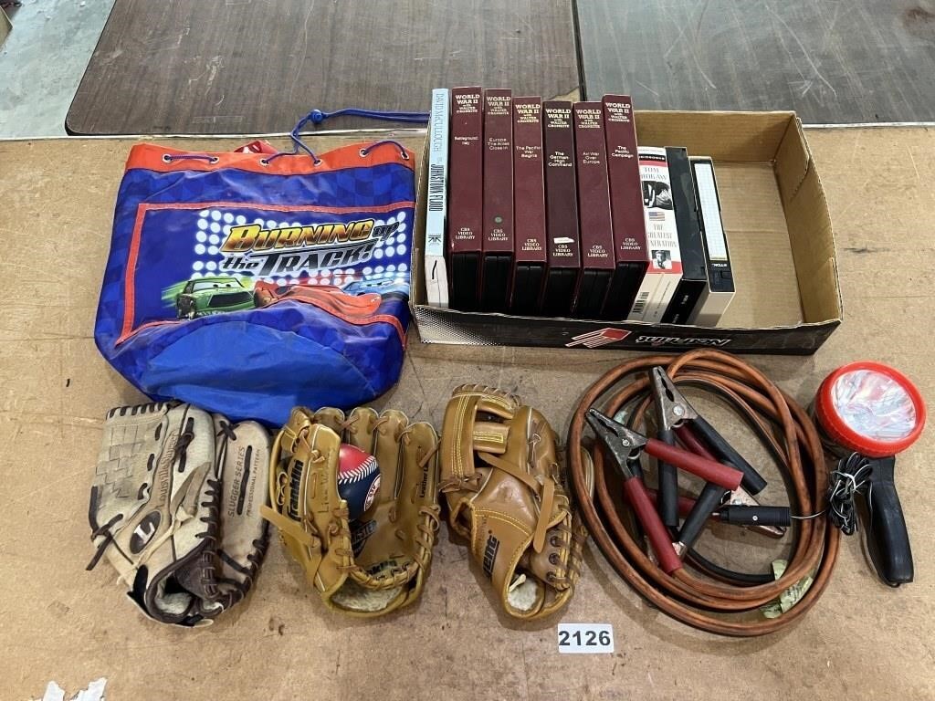 Jumper Cables, Ball Gloves, Light, VHS