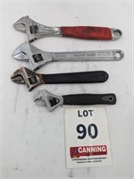 4PC Assorted adjustable wrenches