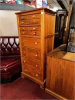 WOODEN CHEST OF DRAWERS (24" X 17" X 53")