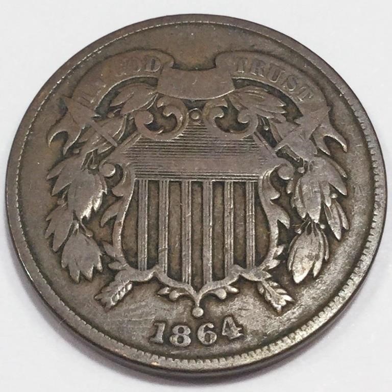 1864 Two Cent PIece High Grade