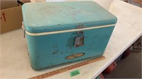 Vintage metal holiday thermos cooler, needs