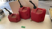 3 Plastic gas cans