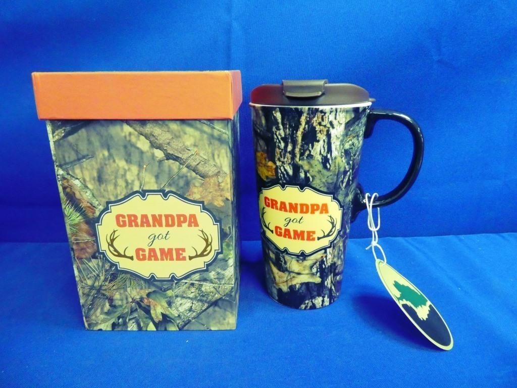 Grandpa Got Game Porcelain Travel Mug ( New )
