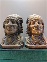 Pair of Cast Native American Banks
