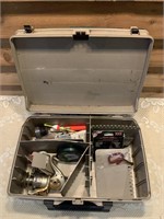 PLANO TACKLE BOX WITH REEL ETC