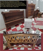6pc storage lot 4 antique beds + 2 nightstands