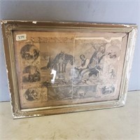 1859 News Paper in Old Frame 25"x19"