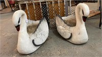 PAIR OF EARLY CONCRETE SWAN PLANTERS IN