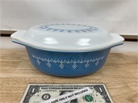 Vintage Blue Pyrex Casserole Dish with lid #14