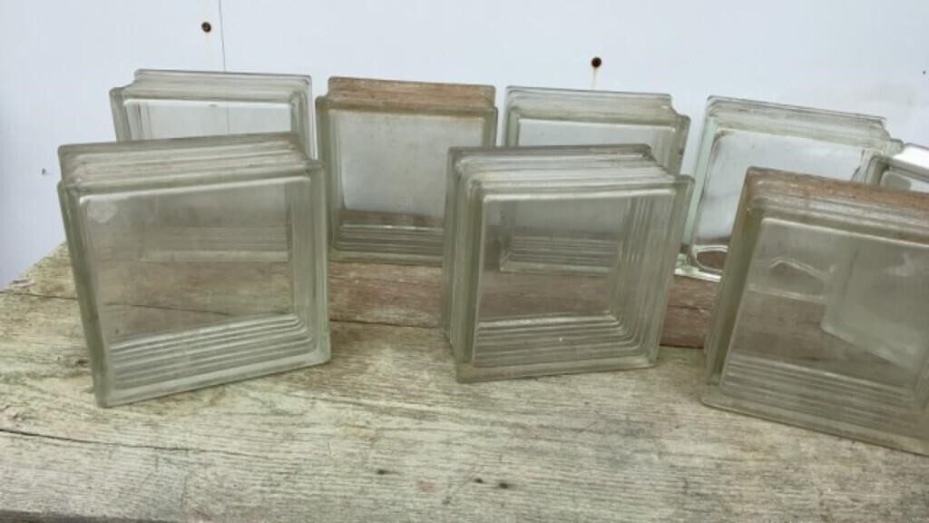 Glass Barn Window Square 8" X 8" X 4" Vintage