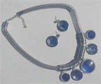 Bridal Blue Necklace & Earrings
