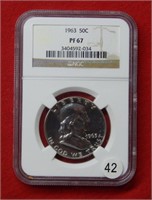 1963 Franklin Silver Half Dollar NGC PF67