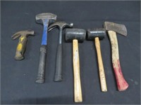 SLEDGEHAMMERS, 2 HAMMERS, 2 MALLETS, HATCHET