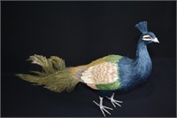 Peacock Figurine - Natural Material