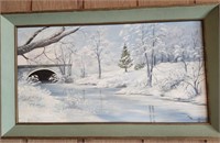 Painting, Winter scene, Zola Wright, signed