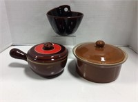 2 Soup Bowls (1 has lid ) and Small Lidded Dish