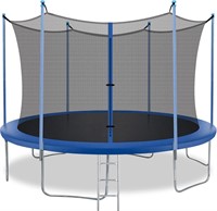10FT Trampoline with Enclosure Net  Blue