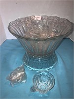 Anchor Hocking punch bowl and glasses