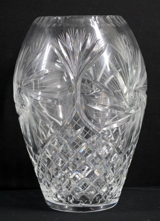 Pinwheel Crystal Vase - 10" h