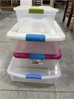 4 Low Profile Totes with Lids