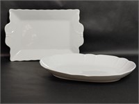 Rectangular Dish with Bow & Oval Serving Dish