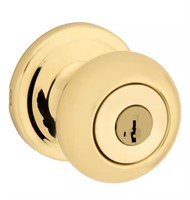 Tylo Polished Brass Keyed Entry Door Knob Featurin